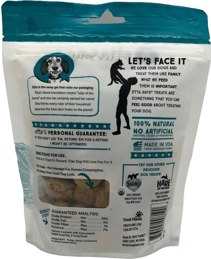 Etta Says! Eat Simple! 100% Freeze Dried Dog Treats Turkey 2.5oz