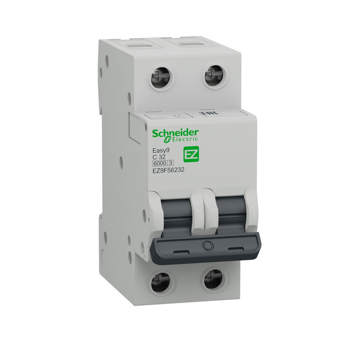 EZ9F56206 – Schneider Easy9 Miniature Circuit Breaker  6A, 2 Pole, C Curve, 6000A Breaking Capacity