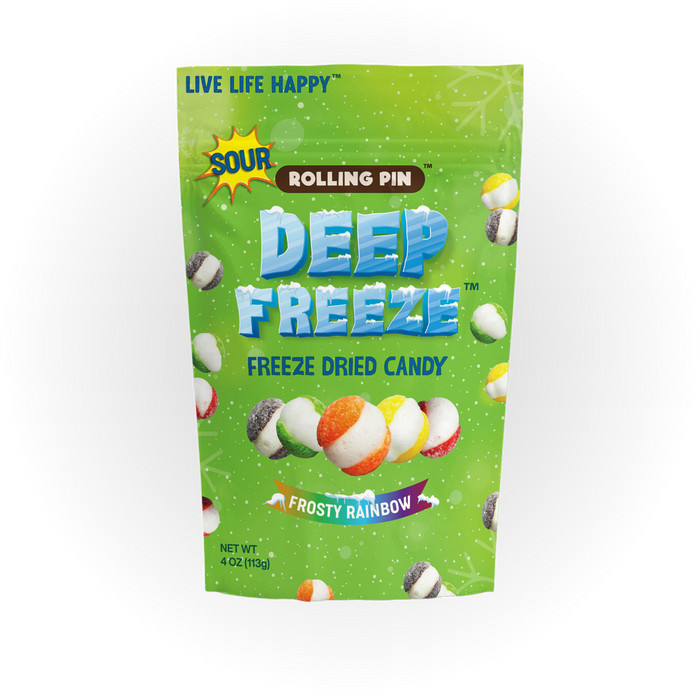 Freeze Dried Candy Sour Frosty Rainbow, front of the 4 oz bag