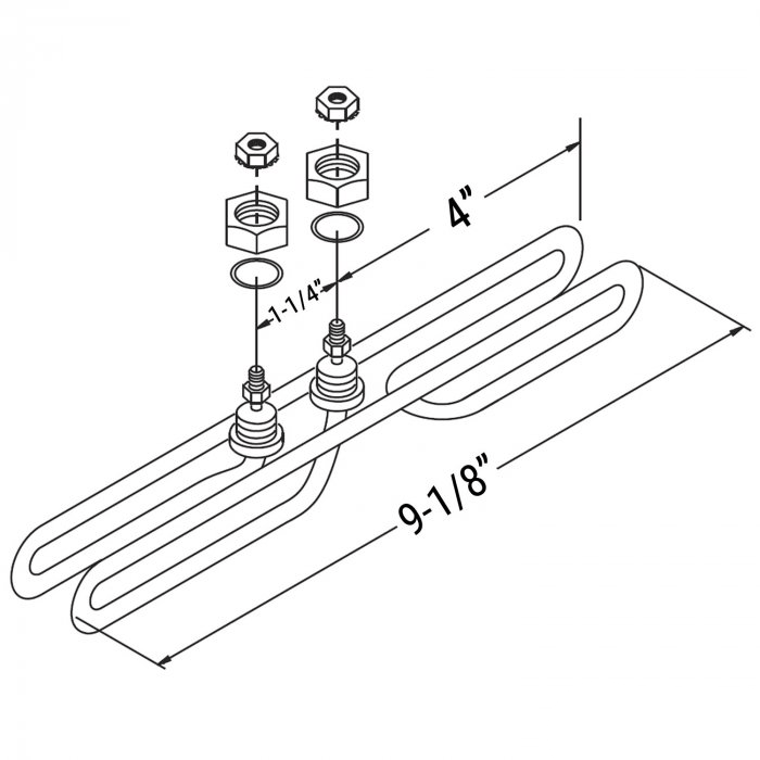 Gecko S-Class 4.0kW Flow Thru Element (New Easy Fit) Low Profile (CTI) Gecko Heater Gecko
