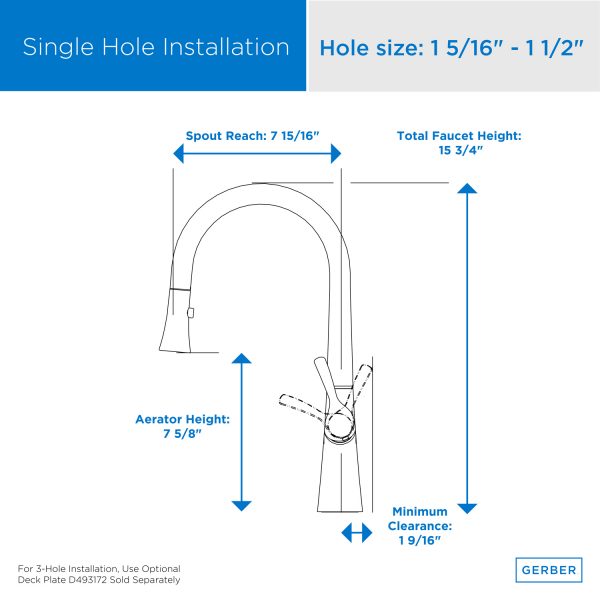 Gerber Antioch® Single Handle Pull-Down Kitchen Faucet - NYDIRECT