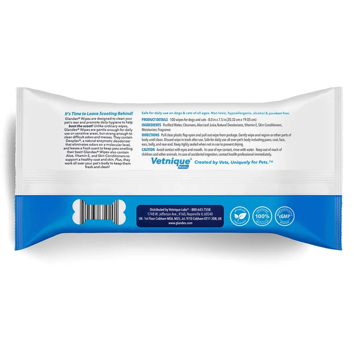 Glandex Rear End Pet Wipes Package
