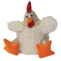 goDog Checkers Fat Rooster White w/Chew Guard Plush Dog Toy Small