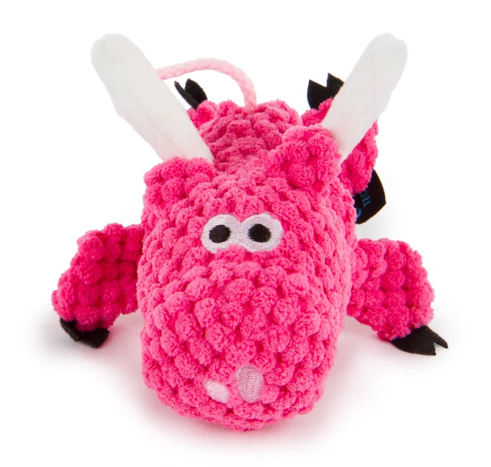 goDog Checkers Just For Me Flying Pig Squeaky Plush Dog Toy Mini