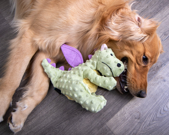 goDog Dragons Squeaky Plush Dog Toy Large