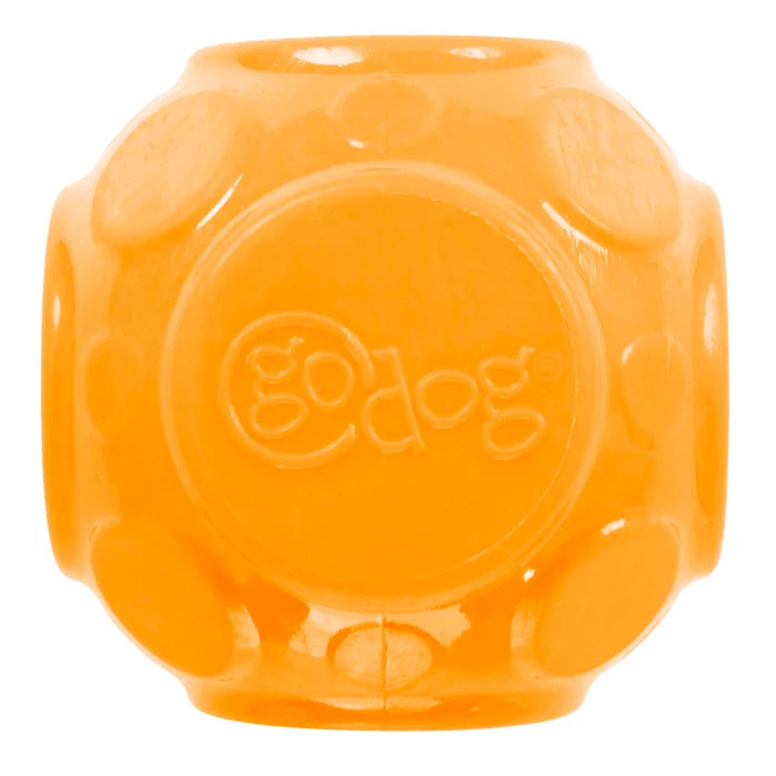 goDog Silent Squeaker Ball Dog Toy 2pk