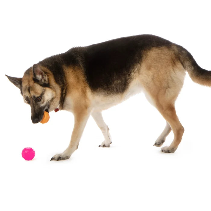 goDog Silent Squeaker Ball Dog Toy 2pk