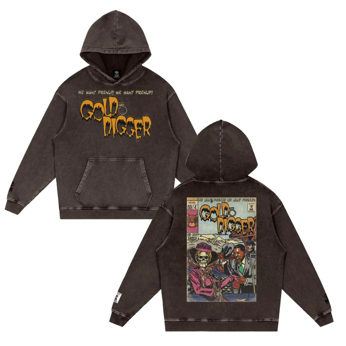 Gold Digger - Snow Washed Loose Cotton Hoodie