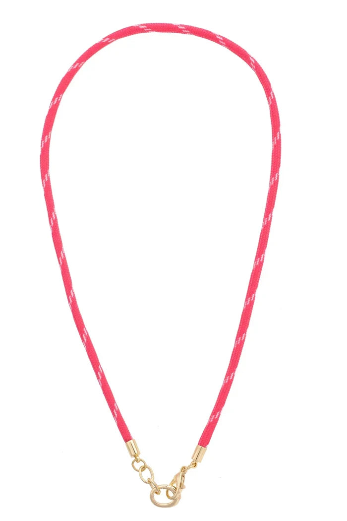 Goldie Paracord Charm Necklace Base -Fuchsia Multi