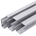Grey Slotted Trunking 100×60 mm – 2 Meters per Piece | Extra-Large PVC Cable Management Duct
