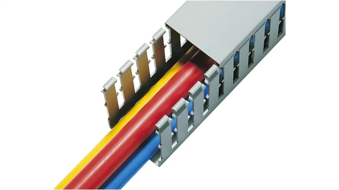 Grey Slotted Trunking 45×45 mm – 2 Meters per Piece | Heavy-Duty PVC Wiring Duct