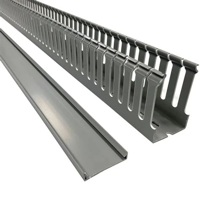 Grey Slotted Trunking 45×45 mm – 2 Meters per Piece | Heavy-Duty PVC Wiring Duct