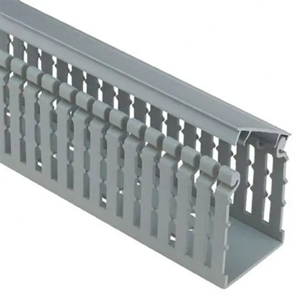 Grey Slotted Trunking 45×45 mm – 2 Meters per Piece | Heavy-Duty PVC Wiring Duct