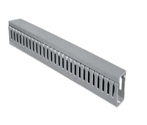 Grey Slotted Trunking 45×45 mm – 2 Meters per Piece | Heavy-Duty PVC Wiring Duct