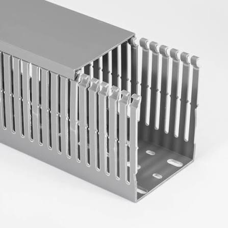Grey Slotted Trunking 80 x 100mm 2m/pc
