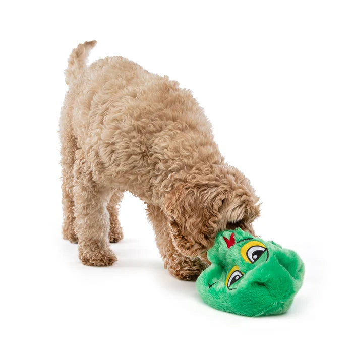 GURU Pet Company Hide-A-Tail Green Snake Interactive Plush Dog Puzzle Toy Large