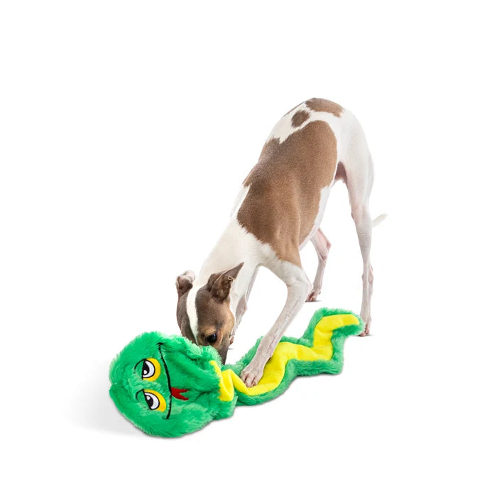 GURU Pet Company Hide-A-Tail Green Snake Interactive Plush Dog Puzzle Toy Large