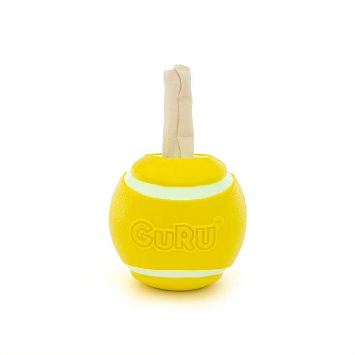 GURU Pet Company Tennis Treat Ball Interactive Dog Chew Toy Medium
