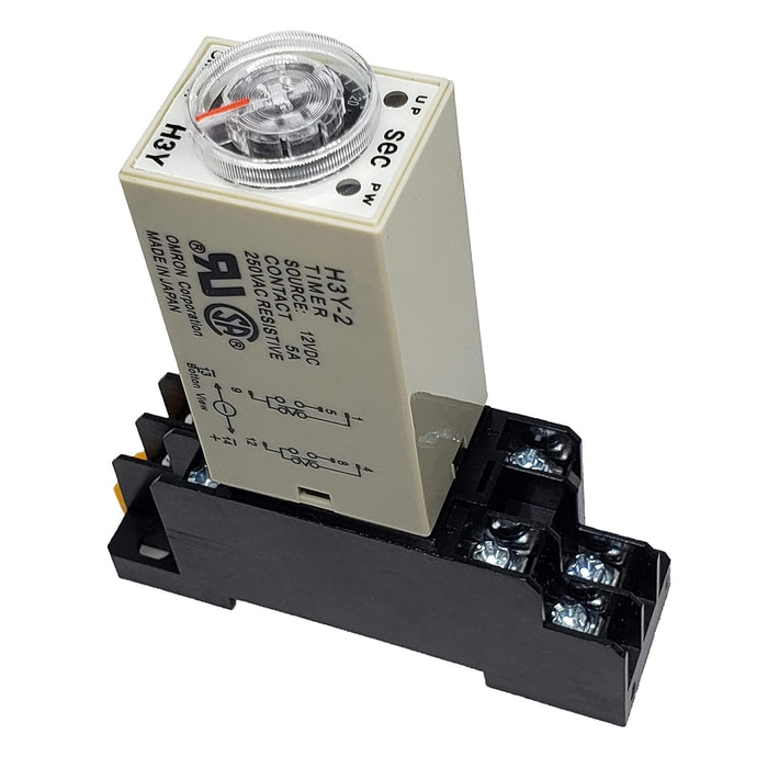 ⏱️ H3Y-4 Timer with PYF14A Socket – 4PDT Power ON Delay Relay