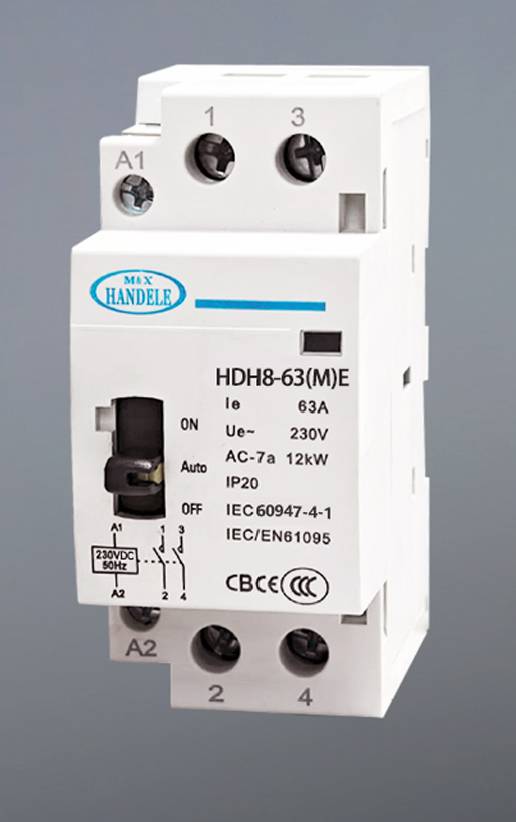 HDH8-63ME Contactor 63A 2P 1NC1NO 230VAC Manual Override