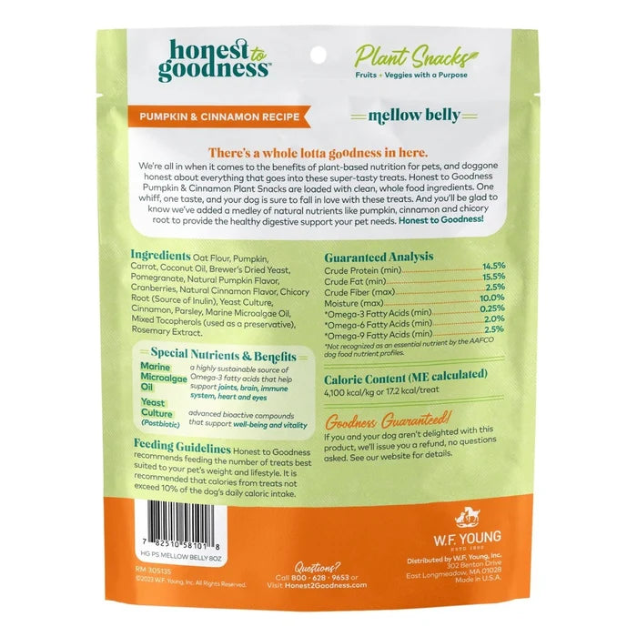 Honest To Goodness™ Plant Snacks Mellow Belly Pumpkin & Cinnamon Recipe Dog Treats 8oz