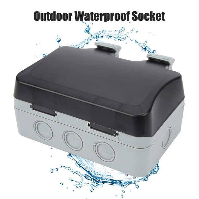 IP66 Waterproof Outdoor Double Socket – 13A UK Sockets with Protective Cover