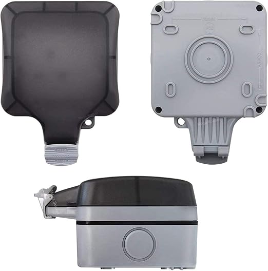 IP66 Waterproof Outdoor Single Socket – 13A UK Plug with Protective Cover