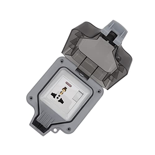 IP66 Waterproof Outdoor Single Socket – Universal Plug Outlet with Protective Cover