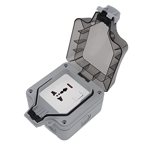 IP66 Waterproof Outdoor Single Socket – Universal Plug Outlet with Protective Cover