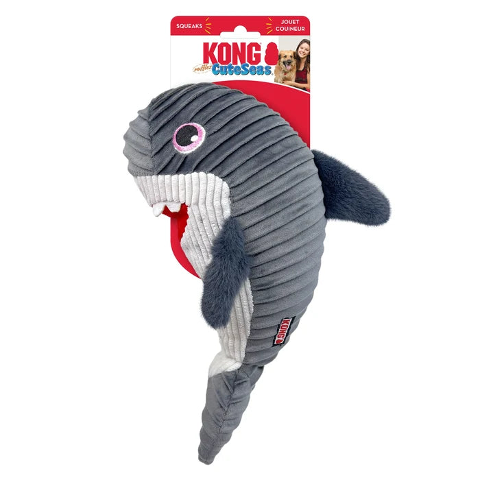 KONG® Cuteseas® Rufflez Shark Dog Plush Toy Medium/Large