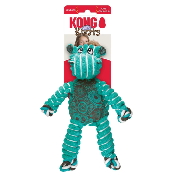 KONG® Floppy Knots Hippo Dog Rope Toy Small/Medium