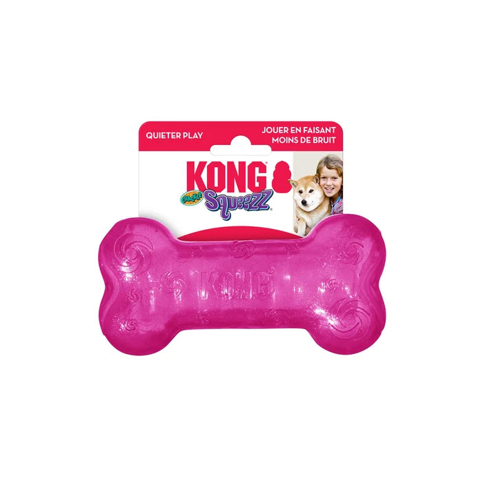KONG® Squeezz® Crackle Bone Dog Fetch Toy Assorted Medium