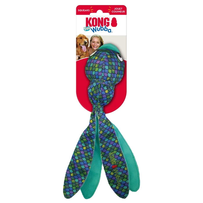 KONG® Wubba Finz Dog Tug Toy Blue Small