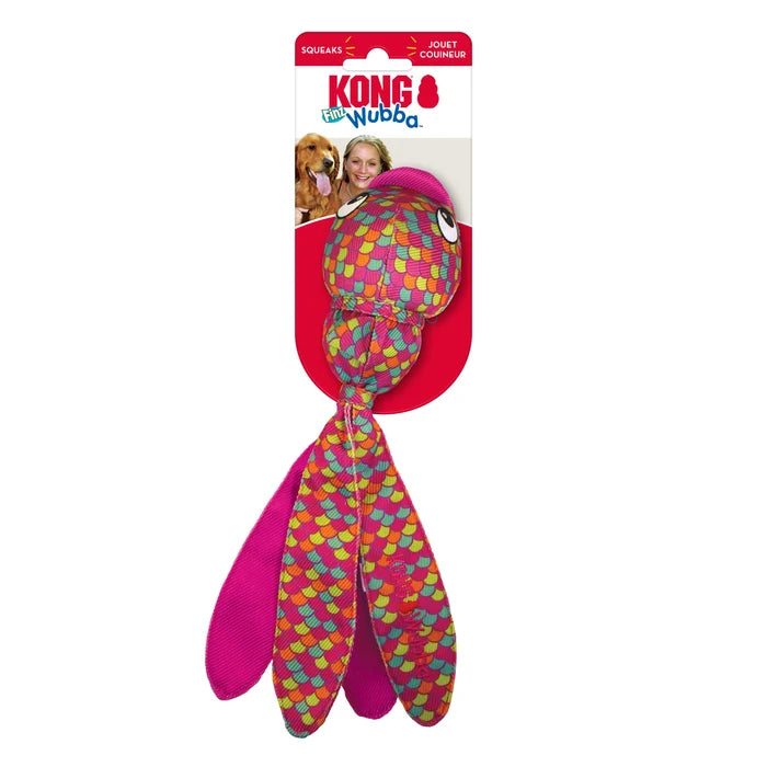 KONG® Wubba Finz Dog Tug Toy Pink Small