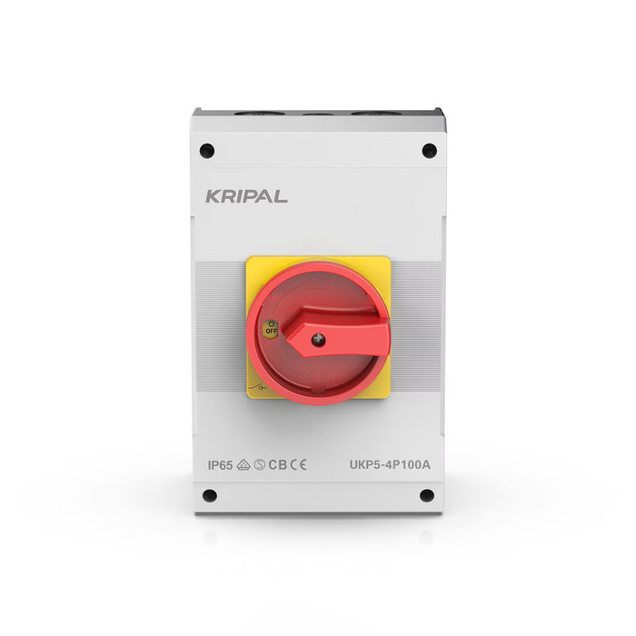 KRIPAL 4-Pole 100 A IP65 Enclosed Rotary Isolator / Load Break Switch — Surface-Mounted, 415 V AC