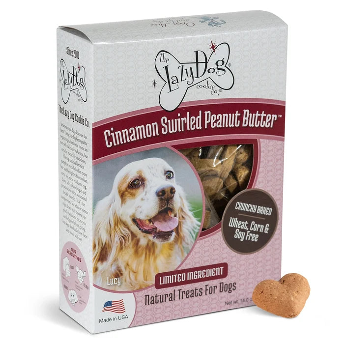 Lazy Dog Boxed Biscuits Cinnamon Swirled Peanut Butter WCSF 14 oz