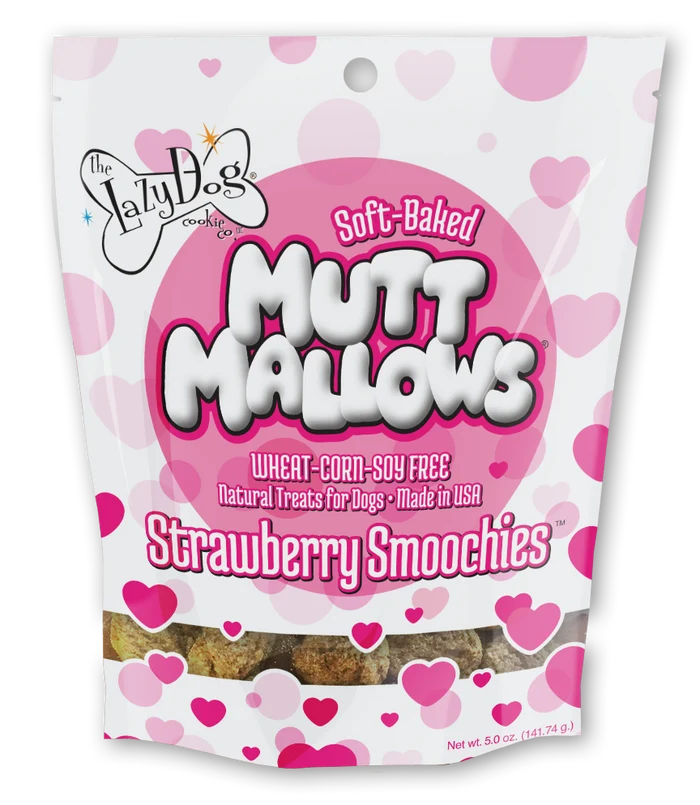 Lazy Dog Mutt Mallows Strawberry Smoochies Dog Treat 5oz