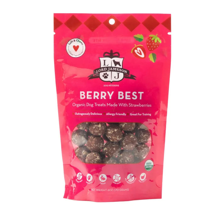 Lord Jameson Berry Best Organic Soft & Chewy Dog Treats 6oz