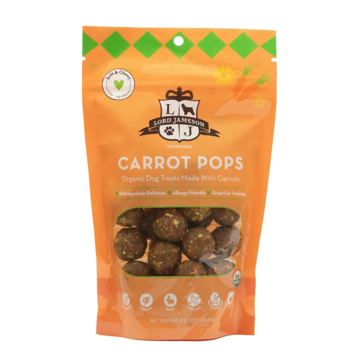 Lord Jameson Carrot Pops Organic Soft & Chewy Dog Treats 6oz
