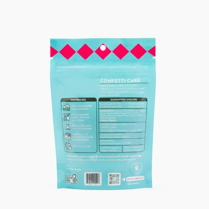 Lord Jameson Confetti Cake Organic Soft & Chewy Dog Treats Small Breed 3oz