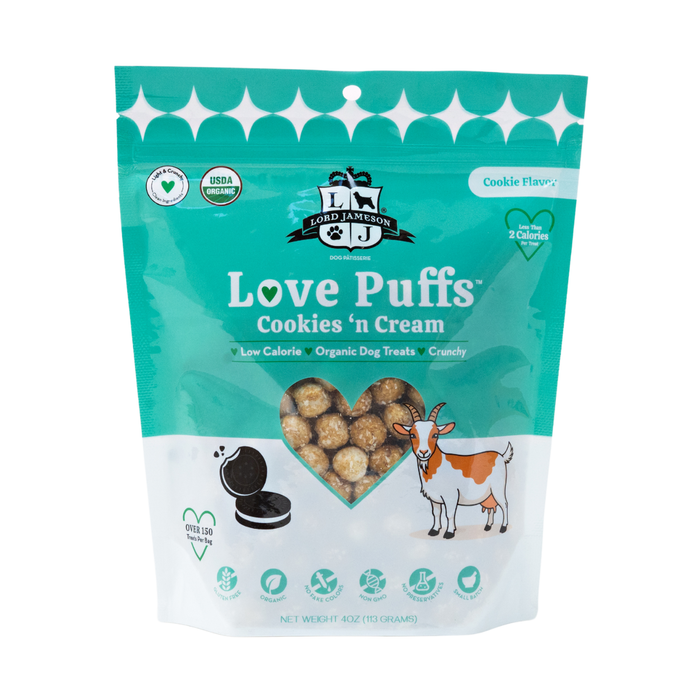 Lord Jameson Love Puffs Cookies & Cream Crunchy Dog Treat 4oz