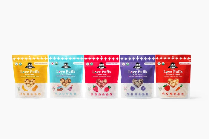 Lord Jameson Love Puffs Party Time Organic Crunchy Dog Treats 4oz