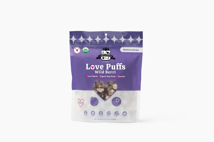 Lord Jameson Love Puffs Wild Berri Organic Crunchy Dog Treats 4oz