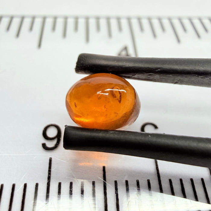 Mandarin Garnet Cabochon, Reddish Orange, 1.20ct, Tanzania, Untreated Unheated