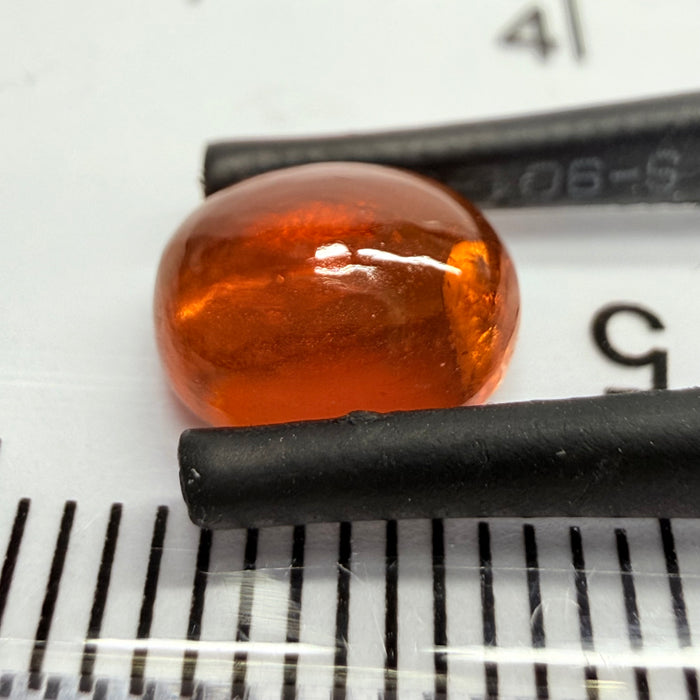 Mandarin Garnet Cabochon, Reddish Orange, 2.39ct, Tanzania, Untreated Unheated