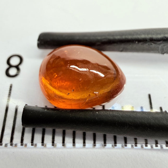 Mandarin Garnet Cabochon, Reddish Orange, 2.41ct, Tanzania, Untreated Unheated