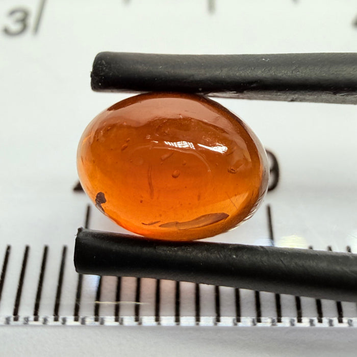 Mandarin Garnet Cabochon, Reddish Orange, 3.02ct, Tanzania, Untreated Unheated