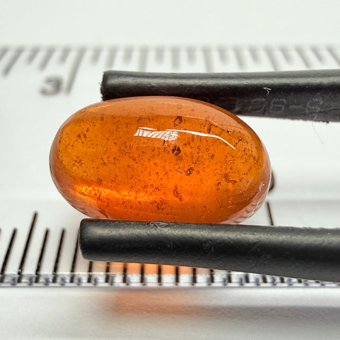 Mandarin Garnet Cabochon, Reddish Orange, 4.09ct, Tanzania, Untreated Unheated
