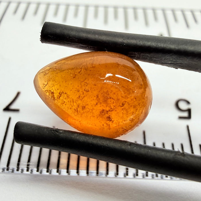 Mandarin Garnet Cabochon, Reddish Orange, 4.10ct, Tanzania, Untreated Unheated