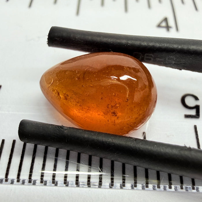 Mandarin Garnet Cabochon, Reddish Orange, 4.10ct, Tanzania, Untreated Unheated